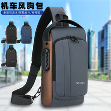 时尚炫酷男士休闲百搭新款多功能防水单肩斜跨背包骑行跨境胸包