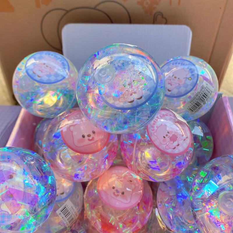 Luminous Bouncy Ball Flash Crystal Ball Kidsren's Jumping Flash Toy Night Market Stall Supply Wholesale