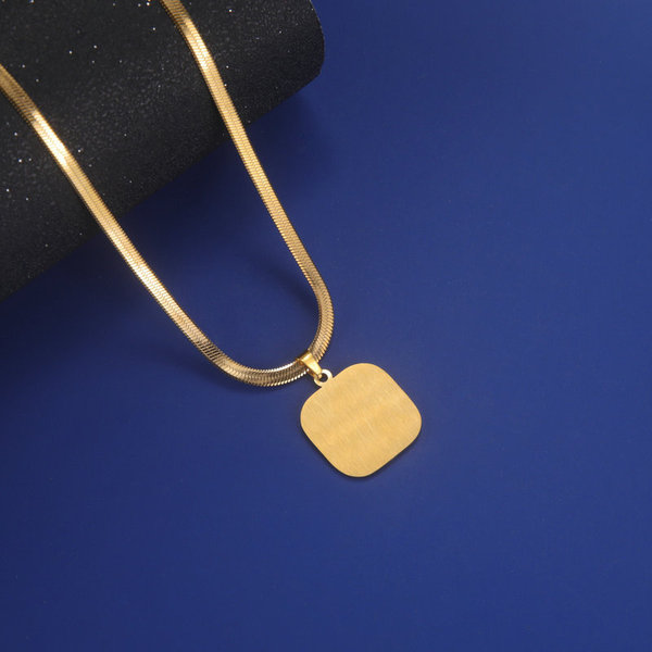 Retro matte square pendant