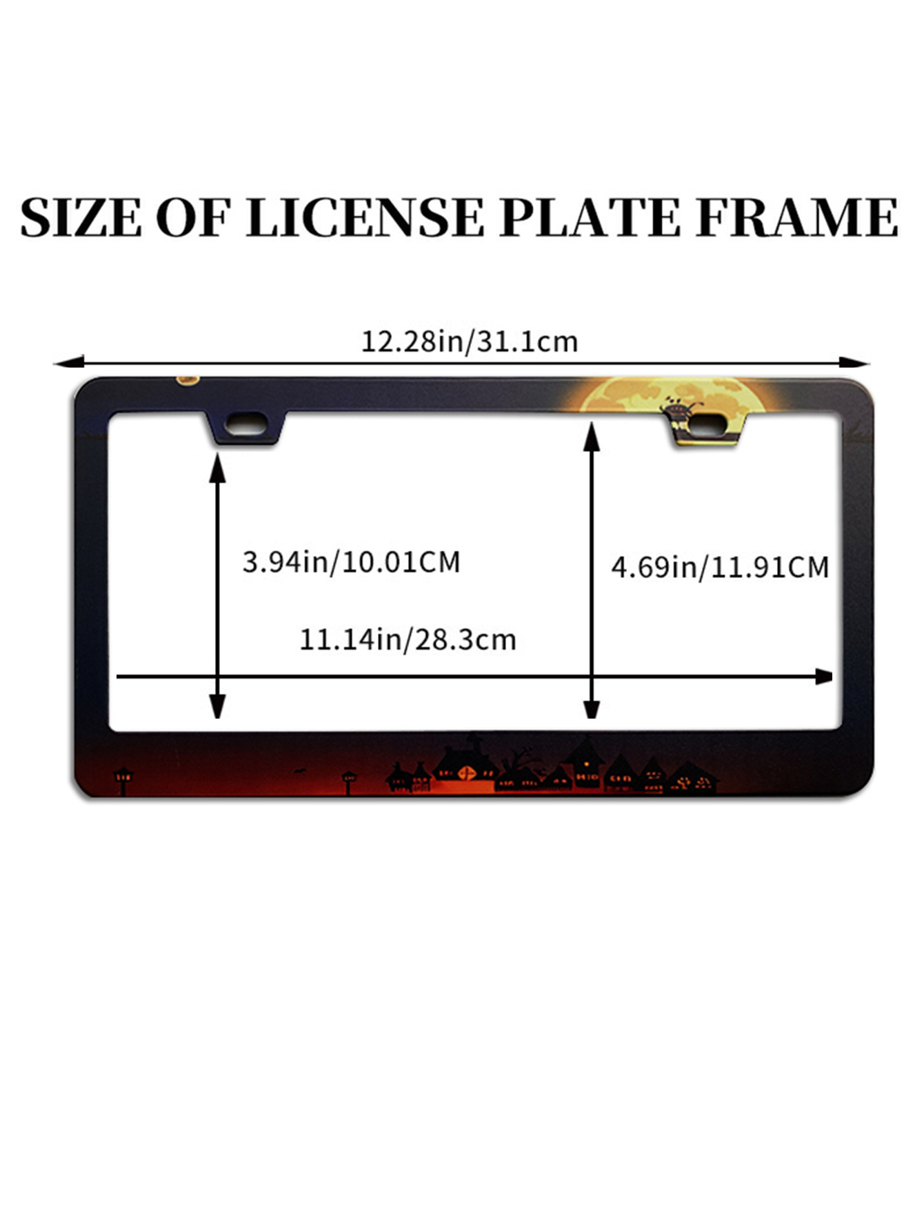 US regulations Halloween license plate frame UV craft pattern license plate frame license plate frame aluminum alloy stainless steel license plate frame