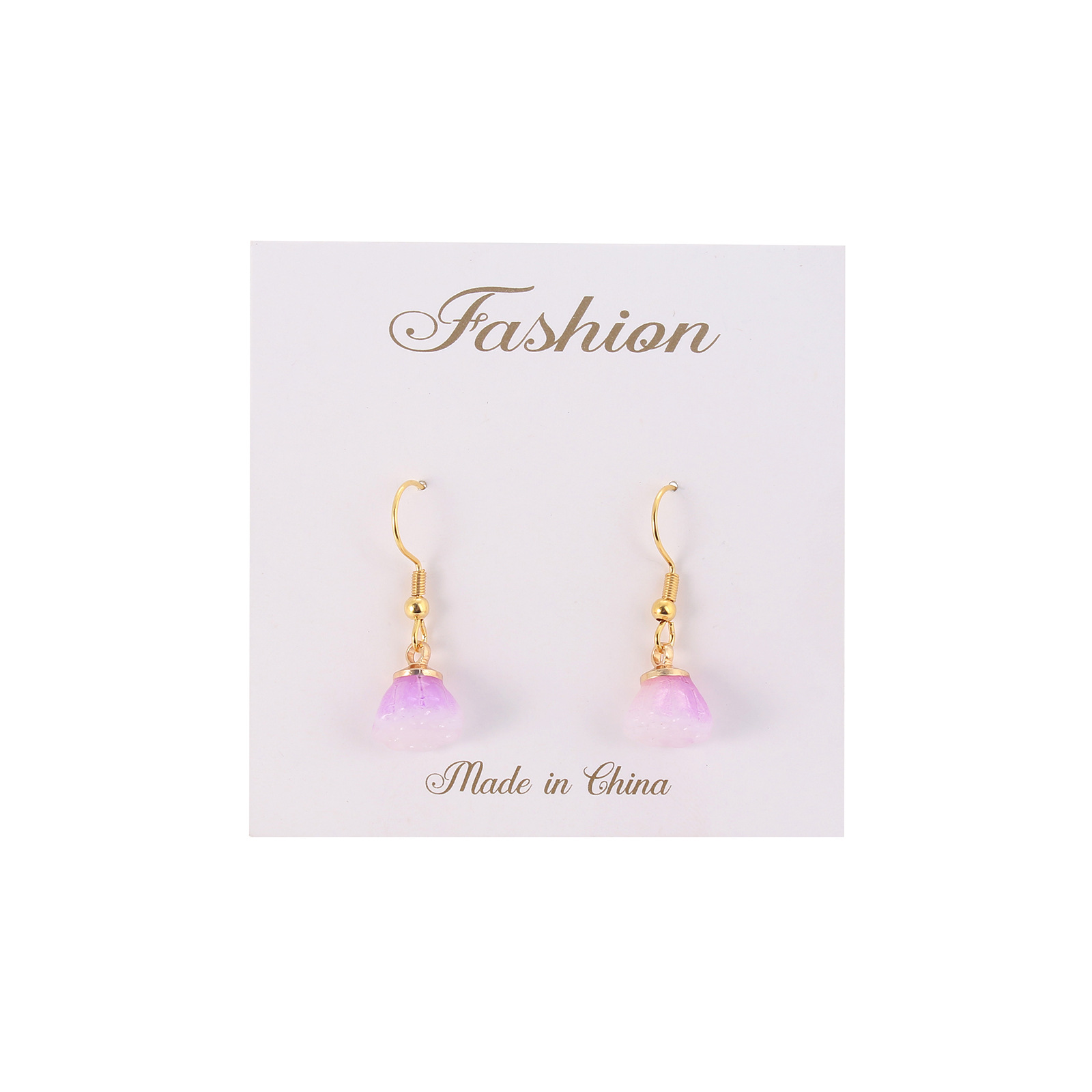 Simple Style Flower Stainless Steel Plating Drop Earrings 1 Pair