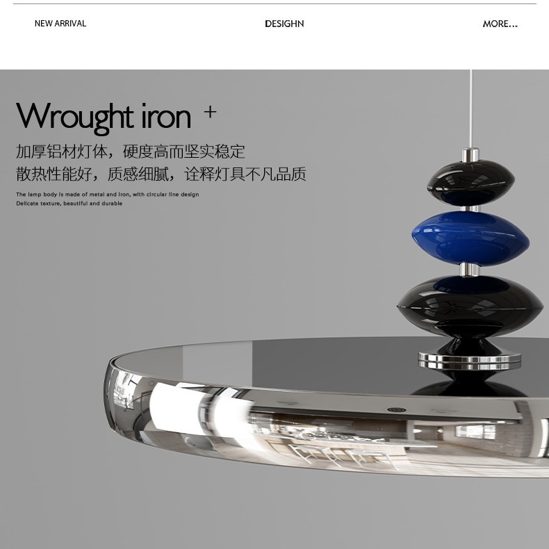 Minimalista 2025 nuevo chandelier de brazo oscilante lámpara de comedor de espectro completo de alta expresión de la antigua bolsa de disco volador lámpara de bar