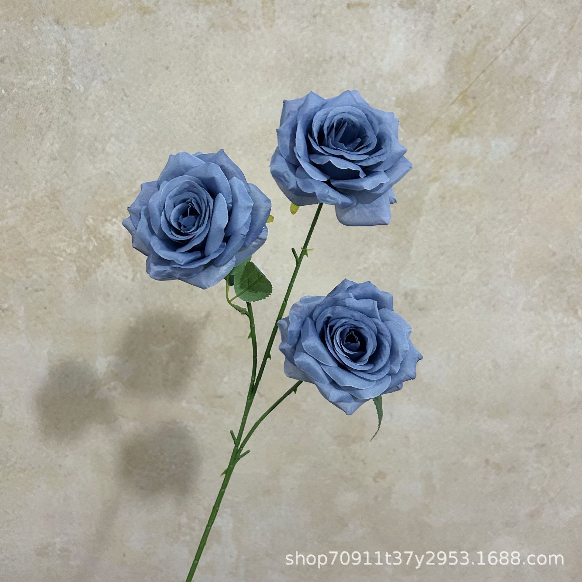 잎이 있는 헤이즈 블루