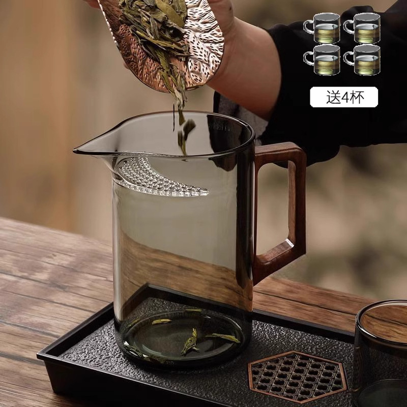 厚みのある高ホウケイ酸ガラス三日月フェアカップ茶漏れ一体型大容量フィルター付きインターネットセレブティーディバイダーフェアカップ|undefined