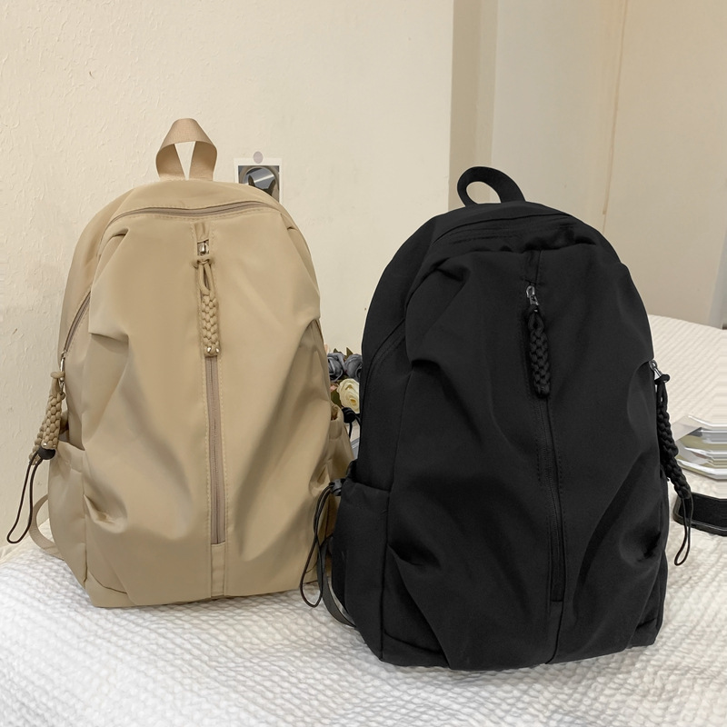 Japanese-Style Minimalist Schoolbag for Women, Campus Backpack, Korean Version, Ins-Style College Style Student Backpack, Casual Travel Bag