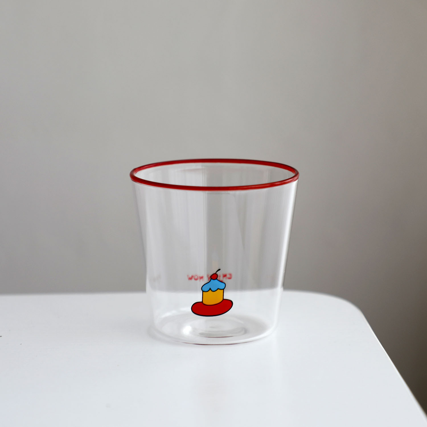Colorful Summer Glass Cute Handy Red Blue Yellow Circle Rim Original Latte Iced Coffee Cup_voghion.com