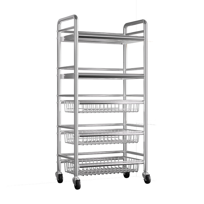 Estante de acero inoxidable para cocina, soporte multifuncional para microondas, frutas y verduras, estante de almacenamiento de varias capas