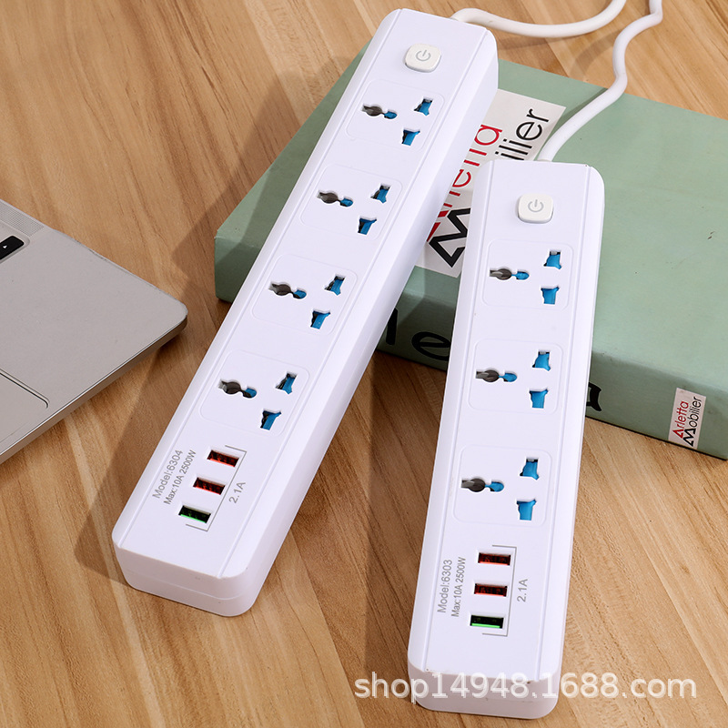 6303 # 6304 # con tarjeta de succión de puerta de seguridad 3m enchufe blanco Oriente Medio Dubai 3USB enchufe de comercio exterior