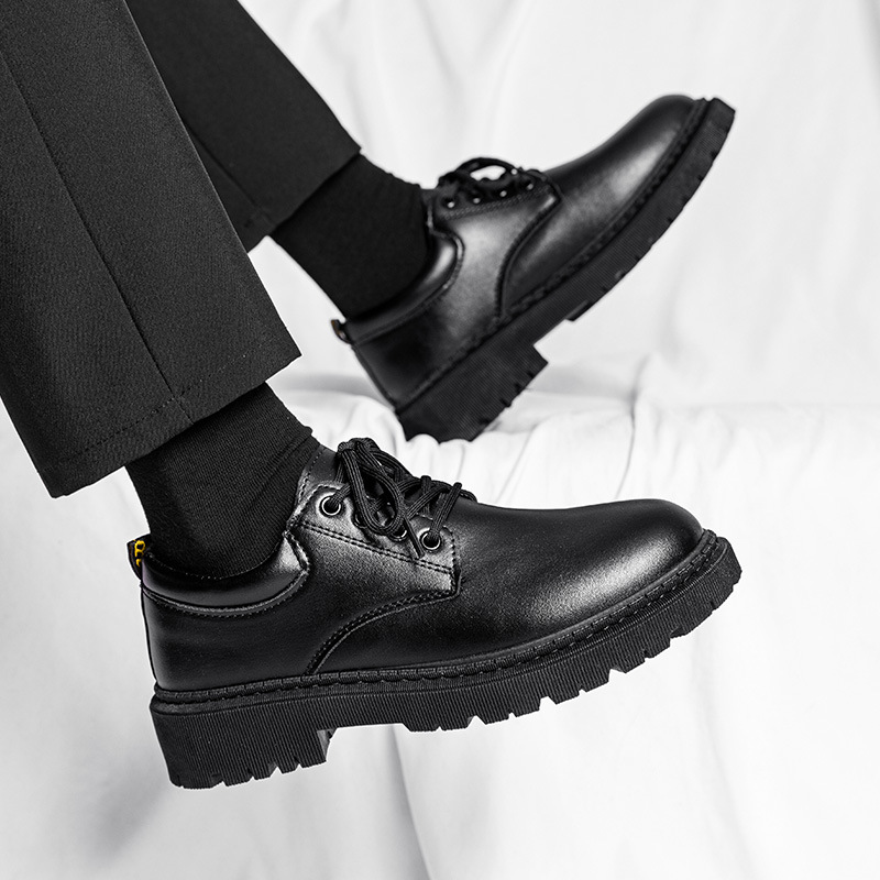 Versatile Black Leather Men's Martin Boots For Work And Business_voghion.com