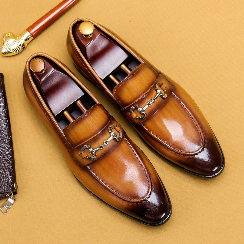 [Специально для vip] повседневная кожаная обувь мужская бизнес повседневная обувь мужская кожаная обувь с острым наконечник Lefu британская мужская обувь