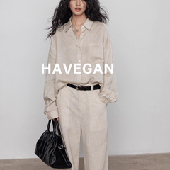 与间HAVEGAN/天丝亚麻长袖衬衫女老钱风气质休闲慵懒复古通勤上衣