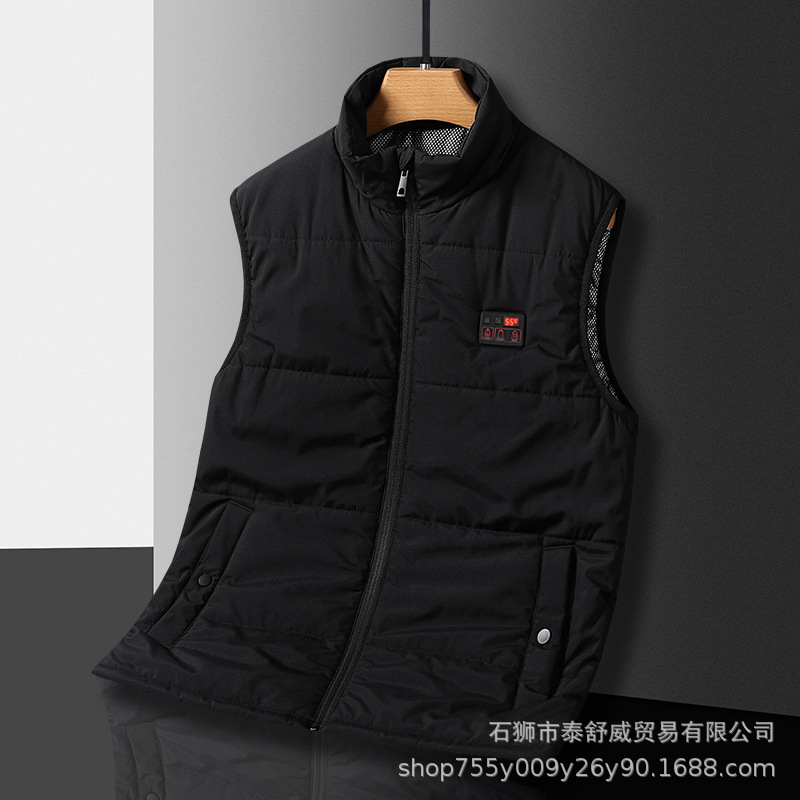 Chaleco de calefacción inteligente de invierno de nuevo fabricante Carga USB Chaleco de calefacción informal para hombres de la zona 15 inteligente