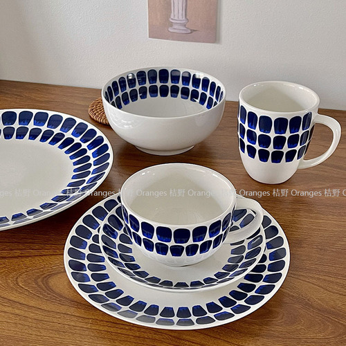 BB4C wholesales Finland 24 hours same style ceramic tableware dishes Western food plates coffee cups saucers mugs