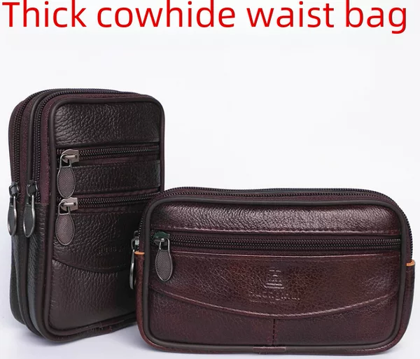Men's Belt Bag for Construction Sites, Synthetic Leather Waist Bag, Phone Bag, Horizontal and Vertical Styles, 6.5inch Men's Waist Bag Wholesale