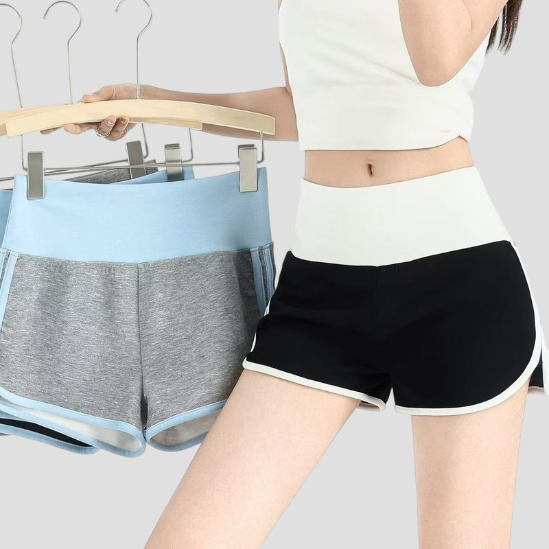 Women's summer sports shorts, American retro style, fitness pants, sleepwear, high-waisted, sexy yoga shorts, hip-hugging, slimming, high-waisted hot pants Women's summer sports shorts, American retro style, fitness pants, sleepwear, high-waisted, sexy yoga shorts, hip-hugging, slimming, high-waisted hot pants