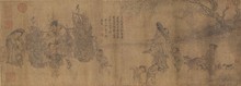 《货郎图》宋 李嵩 古代画家 国画 名人字画 110*40cm 包邮