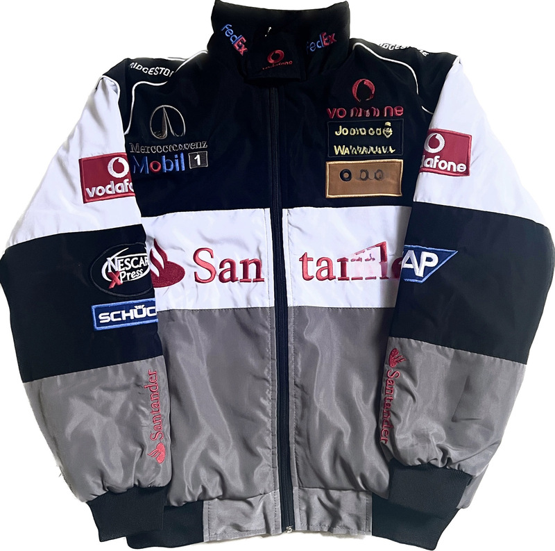 Cross-border bestseller F1 embroidered racing workwear competition suit gray Mercedes jacket European and American large size cycling jacket wholesale