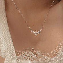 蒂奇天使之翼925纯银项链女轻奢高级感锆石爱心锁骨链潮闺蜜礼物