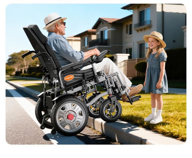 Electric Wheelchair Foldable Lightweight for Elderly and Disabled