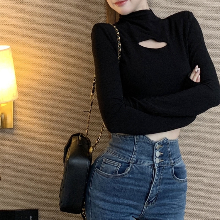 Half High Collar Shirt White