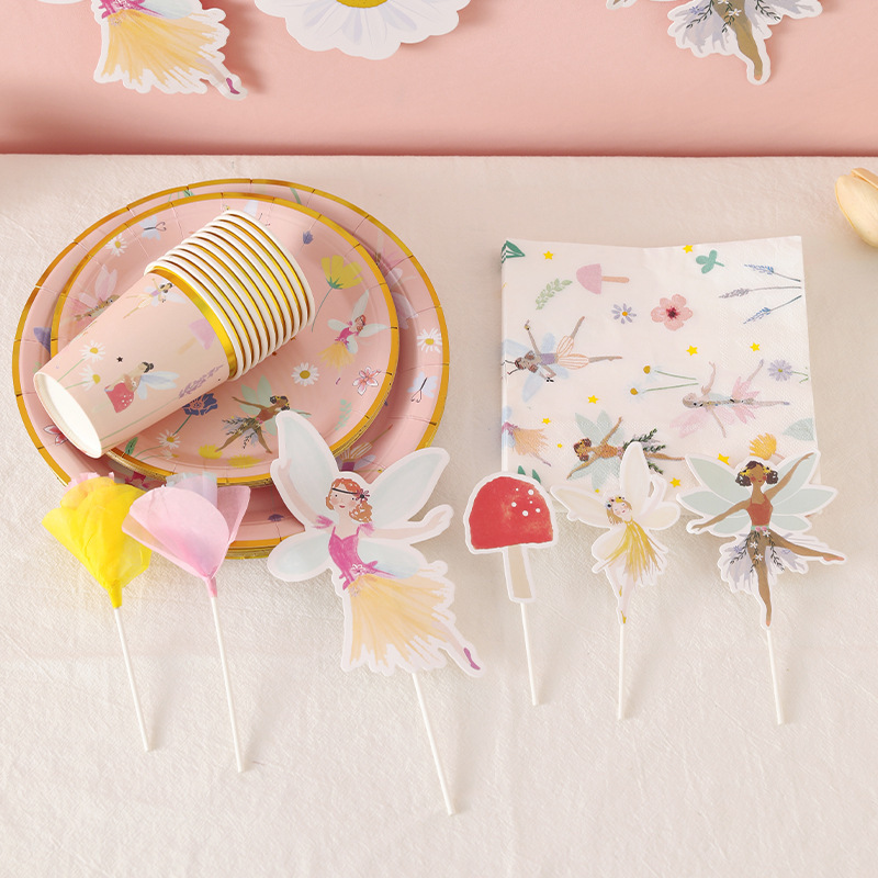 Birthday Party Disposable Tableware Set Cute Fantasy Wind Flower Fairy Disposable Paper Plate Party Decoration Supplies Birthday Party Disposable Tableware Set Cute Fantasy Wind Flower Fairy Disposable Paper Plate Party Decoration Supplies