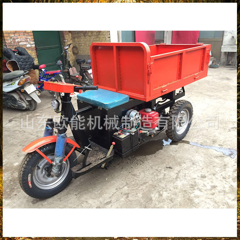 砂石建筑工程柴油三轮车拉灰轮建筑工地电动三轮车脚踏三轮车