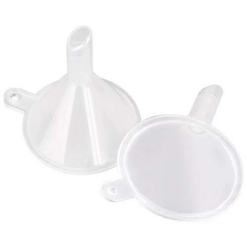 Factory plastic small funnel transparent food grade liquid perfume dispenser vacuum bottle mini dispenser tool