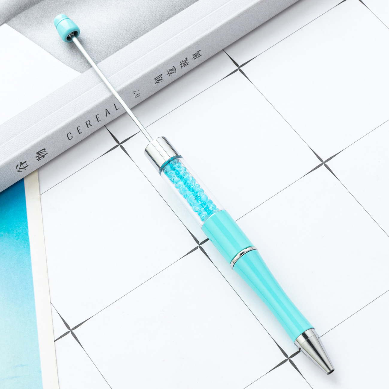 Bolígrafo con cuentas de cristal de bricolaje bolígrafo con cuentas de plástico giratorio multicolor bolígrafo de regalo publicitario creativo al por mayor