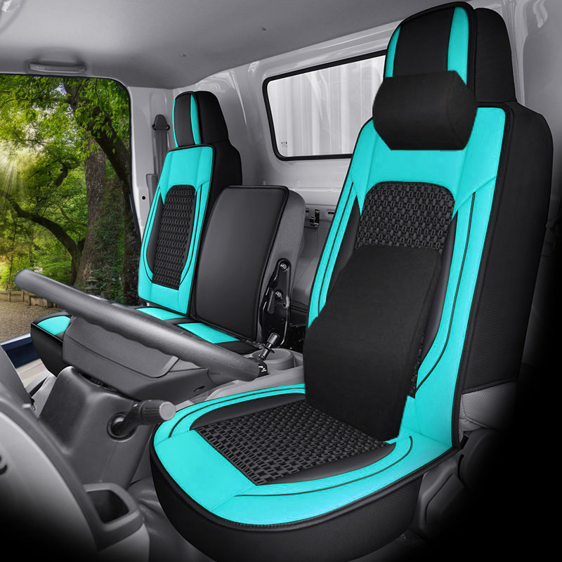 Truck Leather Seat — Universal Seat cushion, seat cover - driver-and-passenger-memory-green