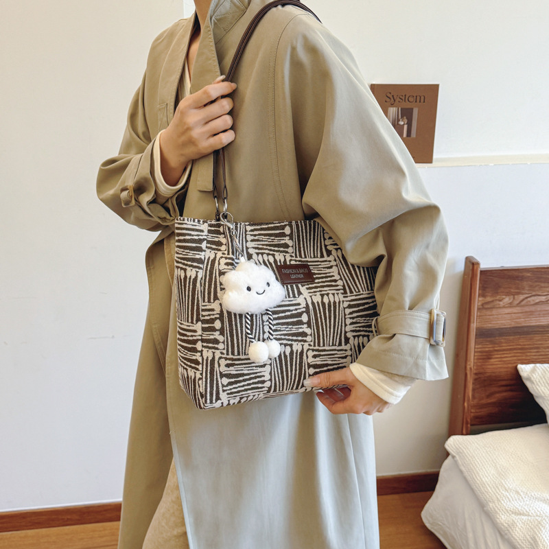 Bolsa de clase para estudiantes universitarios mujeres 2024 nueva moda mochila de viaje otoño gran capacidad rayas bolsa de mano