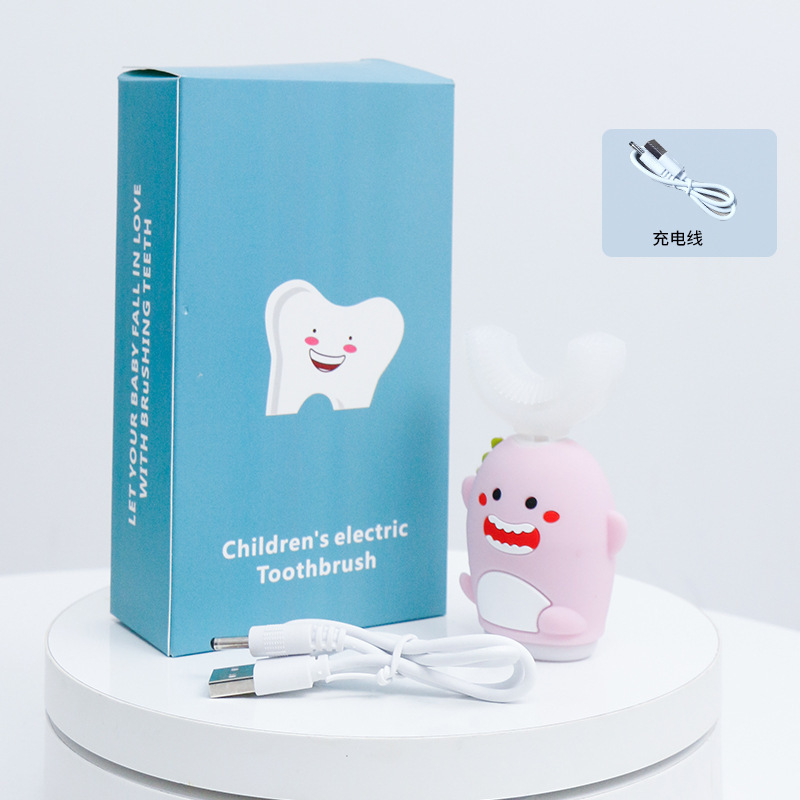 子供用電動歯ブラシ U 字型シリコン歯ブラシベビー充電式 U 字型防水歯ブラシ 2-6-12 歳の子供の歯磨き|undefined