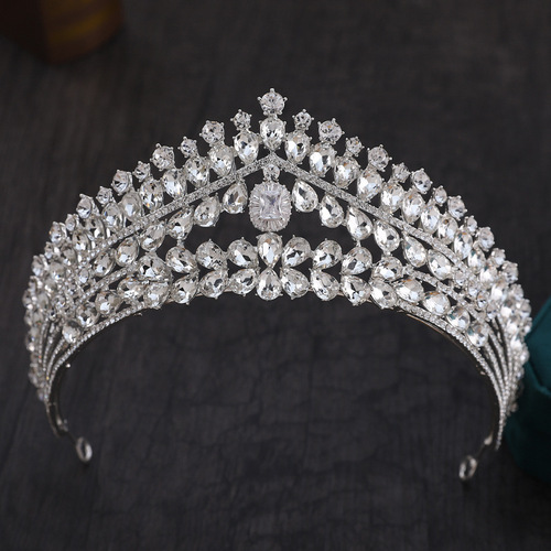 Cross-border direct selling European and American Korean version bridal crown princess hair accessories birthday crown wedding tiara crystal wedding tiara