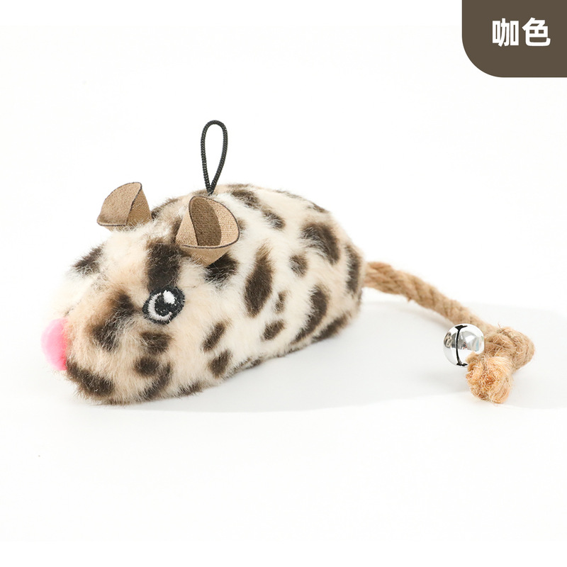 猫咪玩具发声毛绒仿真老鼠猫薄荷自嗨神器麻绳铃铛宠物玩具批发|undefined