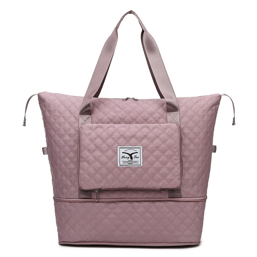Compact Herringbone Foldable Travel Bag with Expandable Large Capacity, Wet/Dry Separation, Swim & Fitness Bag, Business Trip Large Bag, Wholesale