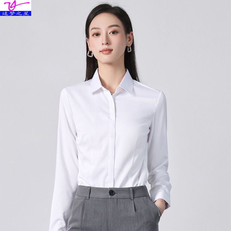 White Shirt Women's Long Sleeve Dress 2024 Spring and Autumn New Temperament Interview Professional suit Work Clothes Early Spring Shirt