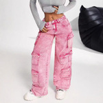 库存牛仔裤女宽松多口袋工装裤批发Cargopants wholesale清仓混批