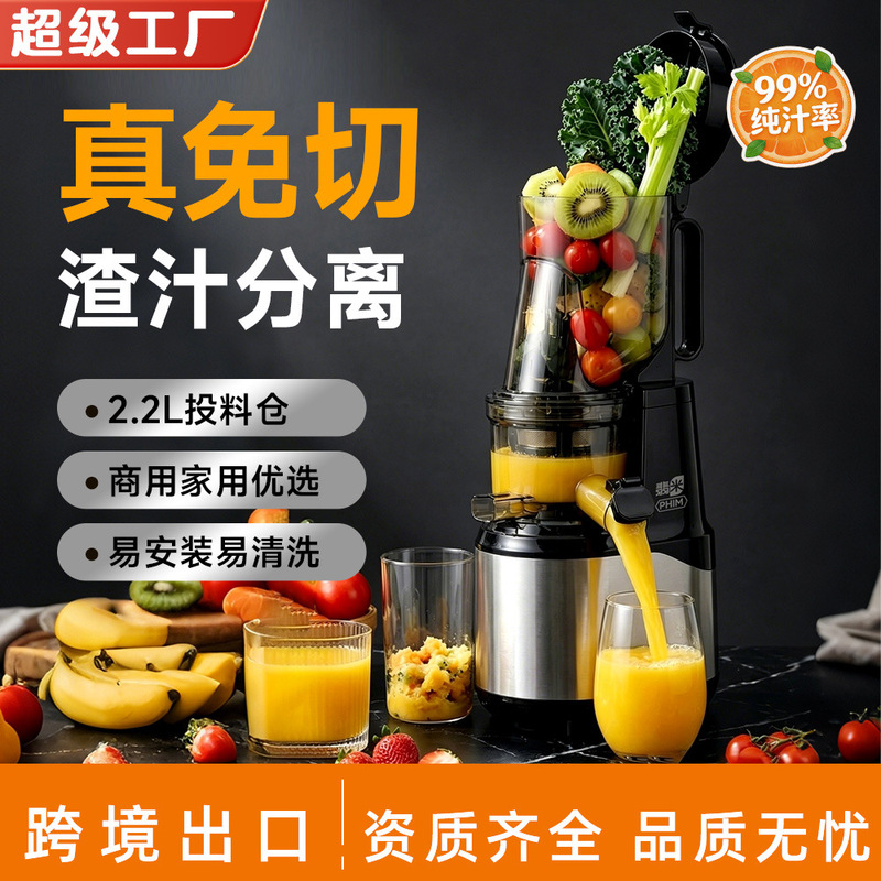Fruit and Vegetable Juicer for Home Use, Cold-Pressed Juicer, Nfc Fruit Juice Extractor, Pulp and Juice Separation, Small Size