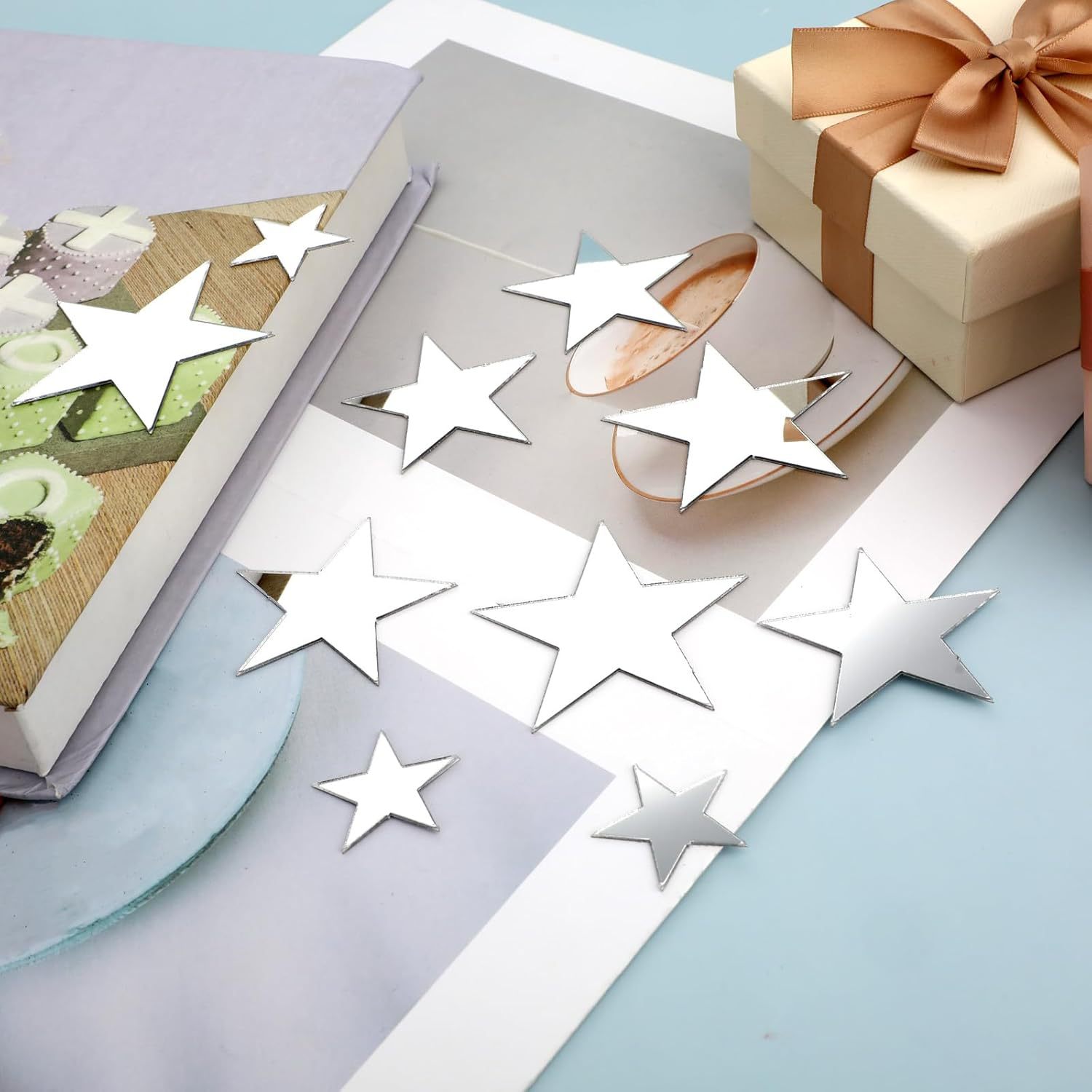 Cross-Border Amazon Five-Pointed Star Acrylic Mirror Stickers Children's Room Kindergarten Home Decoration Self-Adhesive Wall Stickers