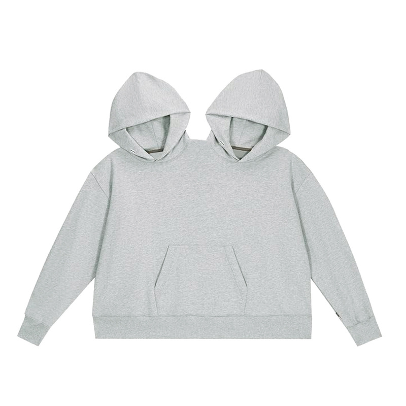 European and American Creative Couple Double One-Piece Sweatshirt Intimate Sweatshirt One-Piece Intimate Hooded Sweatshirt Loose Pure Color Sweatshirt