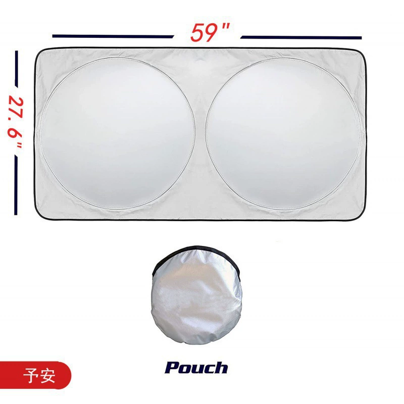 Cross-border vehicle sun shield silver cloth sun visor double ring sun shields, multiple cross-border size sun shields