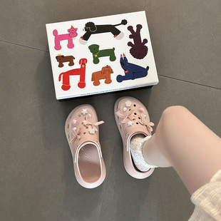 Fashion Versatile Ribbon Bow Sandals Two-Way Clogs Women's Summer Casual Eva Outdoor Thick-Soled Sandals