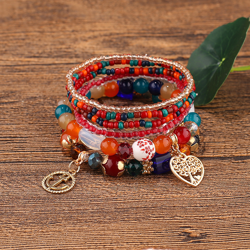 56g Weight Bracelets Classification 1 Piece Quantity Modern Style Classic Style Geometric Glass Bead Stoving Varnish Women's Bracelets