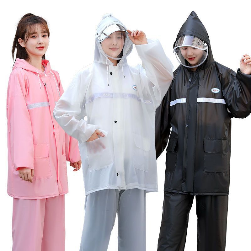 New Raincoat Set with Separate Rain Pants, Full-Body Portable Rain Protection for Travel, Hiking, Men and Women, Adult Electric Vehicle Rain Poncho New Raincoat Set with Separate Rain Pants, Full-Body Portable Rain Protection for Travel, Hiking, Men and Women, Adult Electric Vehicle Rain Poncho