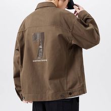 美式复古工装夹克男生宽松春秋季高街日系休闲潮流美拉德牛仔外套