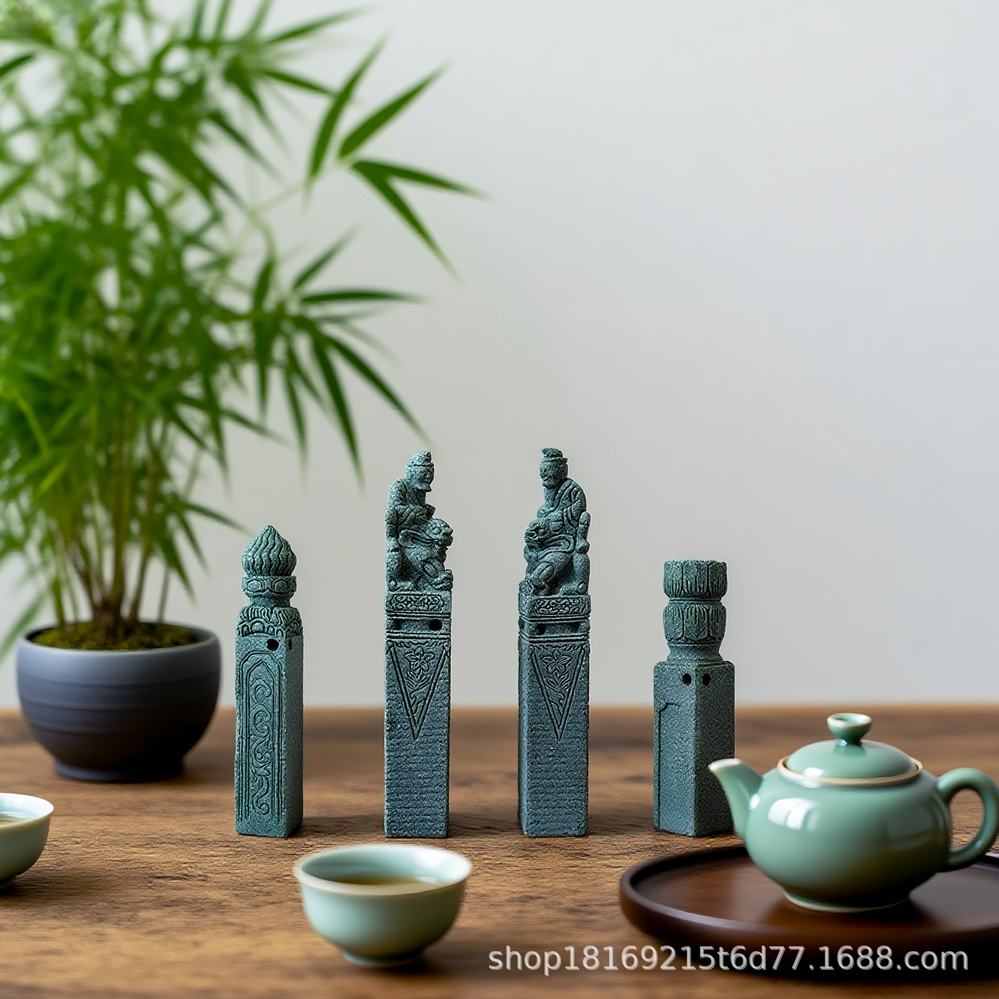 拴马桩石雕貔貅狮子麒麟栓马桩仿古青石做旧四神兽柱子石家居摆件