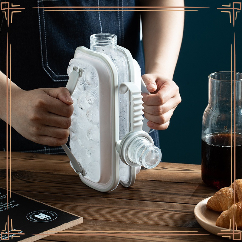 Hockey sobre hielo Molde de cubitos de hielo Botella de hielo Taza de rejilla de hielo Caja de almacenamiento de hielo de silicona esférica para el hogar Refrigerador Bolsa de hielo congelada Olla para hacer hielo