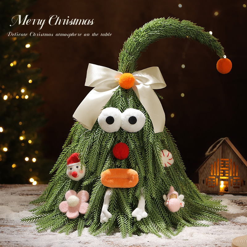 Christmas Tree Home Christmas Scene Layout Desktop Simulation Tree with Light Mini Decorations DIY Small Package