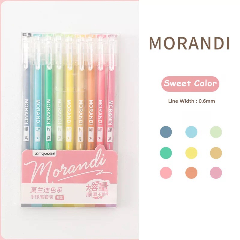 Juego de bolígrafos de fruta azul Morandi para cuentas manuales bolígrafo colorido para estudiantes