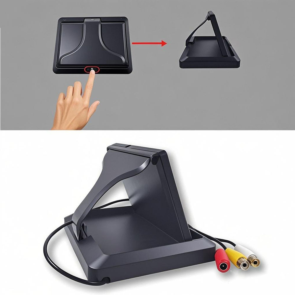Universal 5-inch HD folding screen car display wholesale 2-way video AV reversing priority