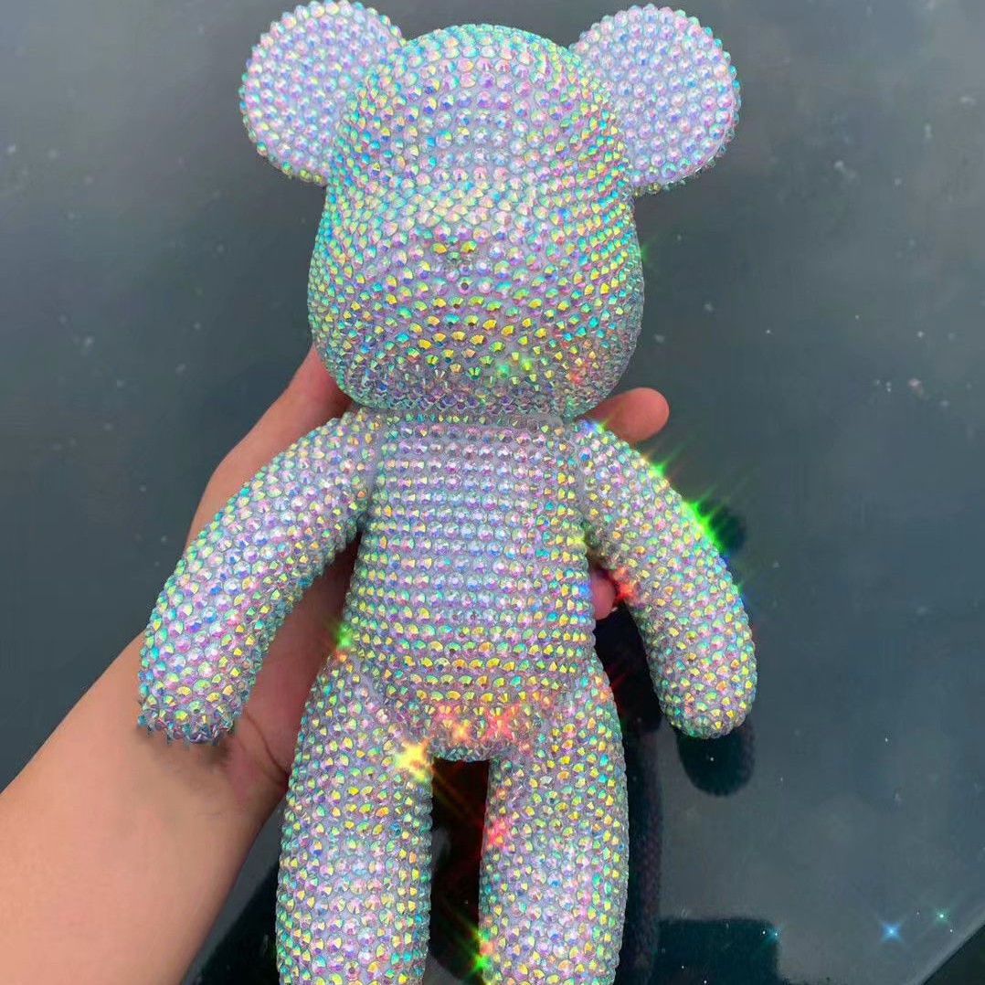 Oso embrionario blanco + diamante blanco de gelatina + pegamento + kit